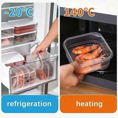 1/10PC Small Food Preservation Boxes Refrigerator Frozen Meat Vegetable Fresh-Keeping Box Transparent Kitchen Sealed Storage Box by Smarsty