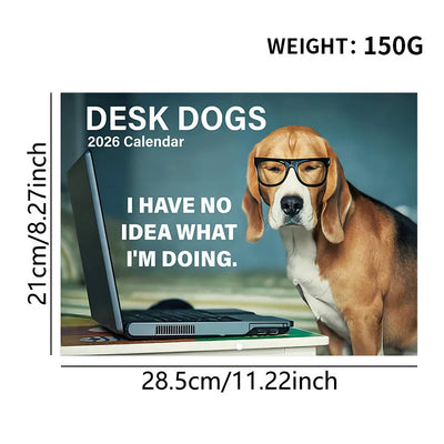 2026 Pooping Dog Calendar-Year Monthly Planner & Agenda Schedule Organizer Wall Calendar Funny Party Gag Gifts for Friends - Smarsty