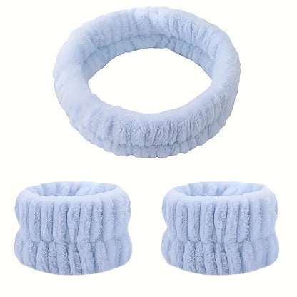 Coral Velvet Makeup Hairband Set for Easy Face Washing - Smarsty