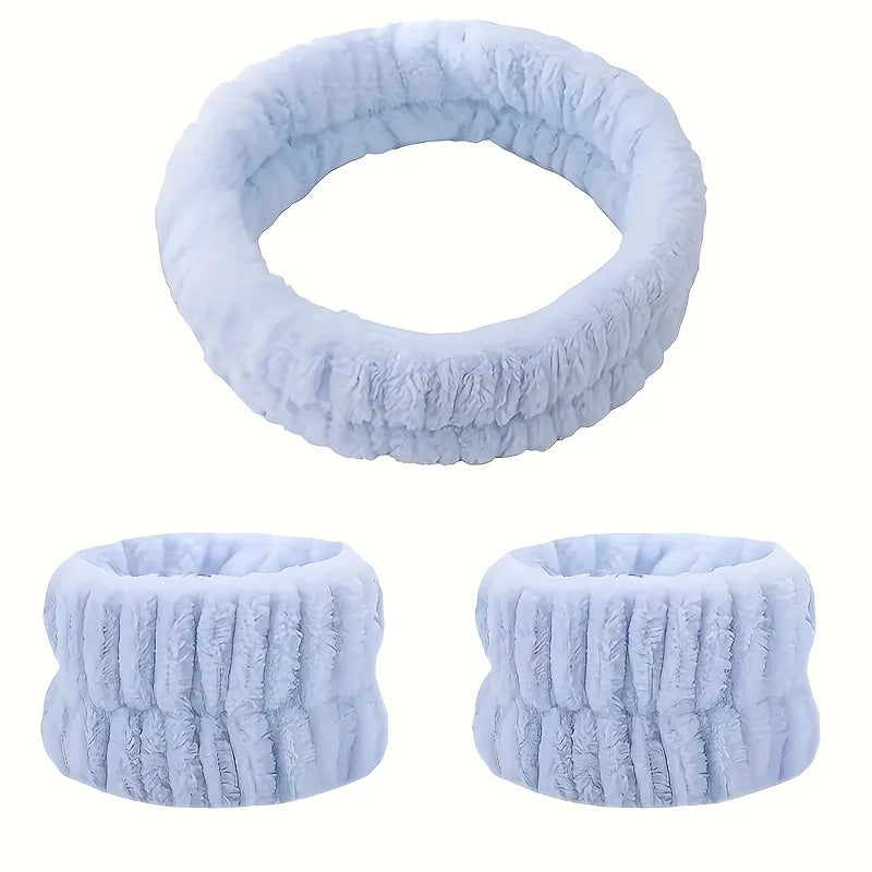 Coral Velvet Makeup Hairband Set for Easy Face Washing - Smarsty