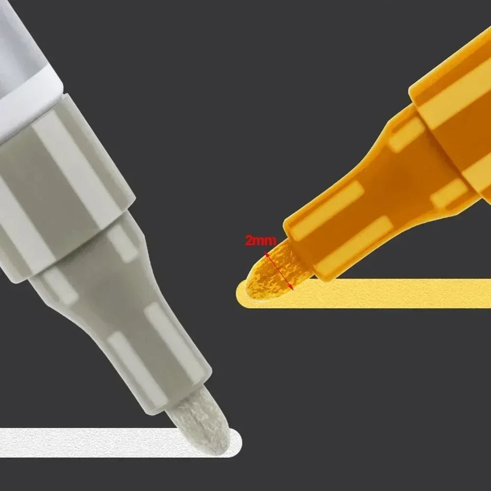 Car paint scratches repair brush pen waterproof water paint marker pen car tire tread care automotive  black white red silver - Smarsty