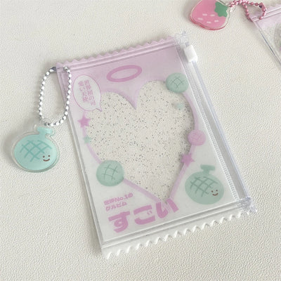 INS Transparent Candy Bag Badge Holder Korean Photocard Holder Display Bag Pendant Idol Photo Card Protective Cover Card Holder - Smarsty