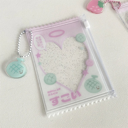 INS Transparent Candy Bag Badge Holder Korean Photocard Holder Display Bag Pendant Idol Photo Card Protective Cover Card Holder