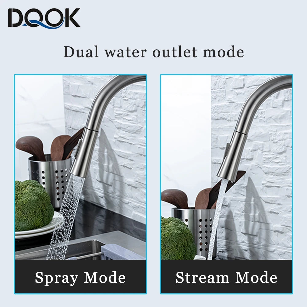 DQOK Smart Touch Control Kitchen Faucet with Pull Out Spray - Smarsty