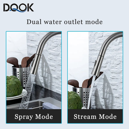 DQOK Smart Touch Control Kitchen Faucet with Pull Out Spray - Smarsty