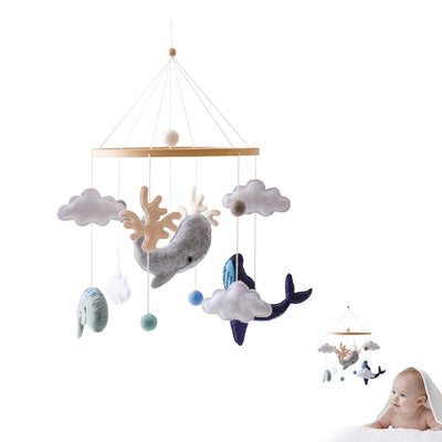 Baby Crib Mobile Bed Bell Rattle Toys Wooden Crochet Stars Pendant Bed Bell Toys Newborn Comfort Crib Bracket Hanging Toys Gifts by Smarsty