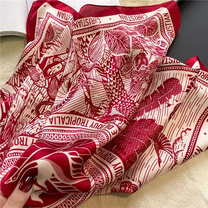 Luxury Satin Square Shawl Sunscreen Scarf for Women - Smarsty