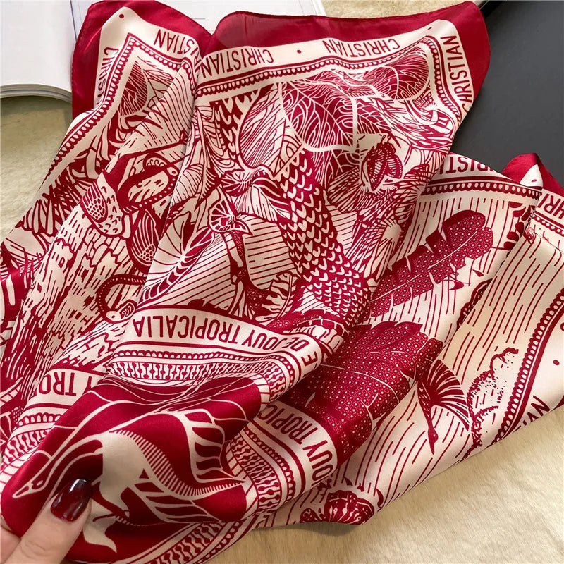 Luxury Satin Square Shawl Sunscreen Scarf for Women - Smarsty