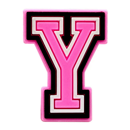 Pink Letter Shoe Charms for Crocs Accessories Women Clogs Pins Men Badge Kids Jeans Girls Decorations Buckle Shoes Accessories