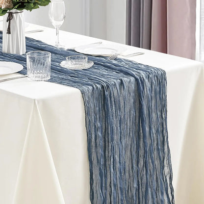 Boho Cheesecloth Table Runner Set for Weddings - Smarsty