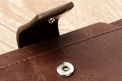 Leather Men's Wallet Luxury Short RFID Card Holder for Men Zipper Coin Purse Portable Male Wallets Billfold - Smarsty