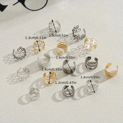 Hollow Leaf Design Clip On Earrings Set for Trendy Women - Smarsty