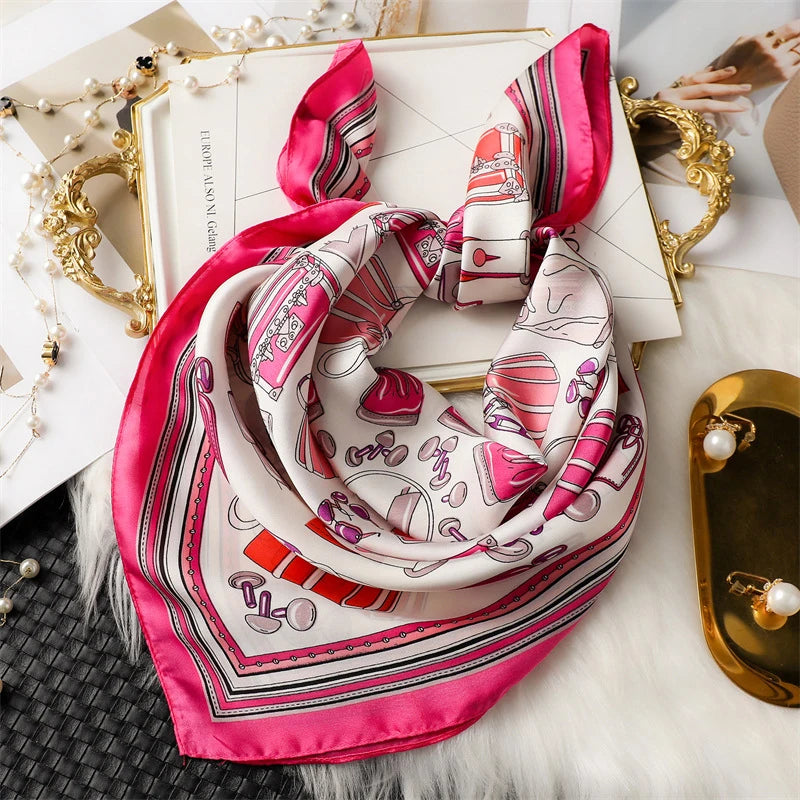 Luxury Silk Scarf Women Satin Shawl Sun Protection Wrap - Smarsty