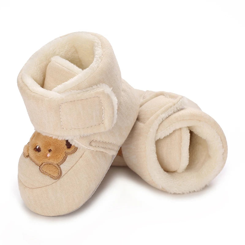 Soft Soled Bear Baby Snow Boots Warm Plush First Walkers - Smarsty