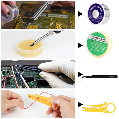 Electric Soldering Iron 80W Welding Gun Tool Kit Heat Pencil Repair Tools Adjustable Temperature Replaceable Soldering Iron Head