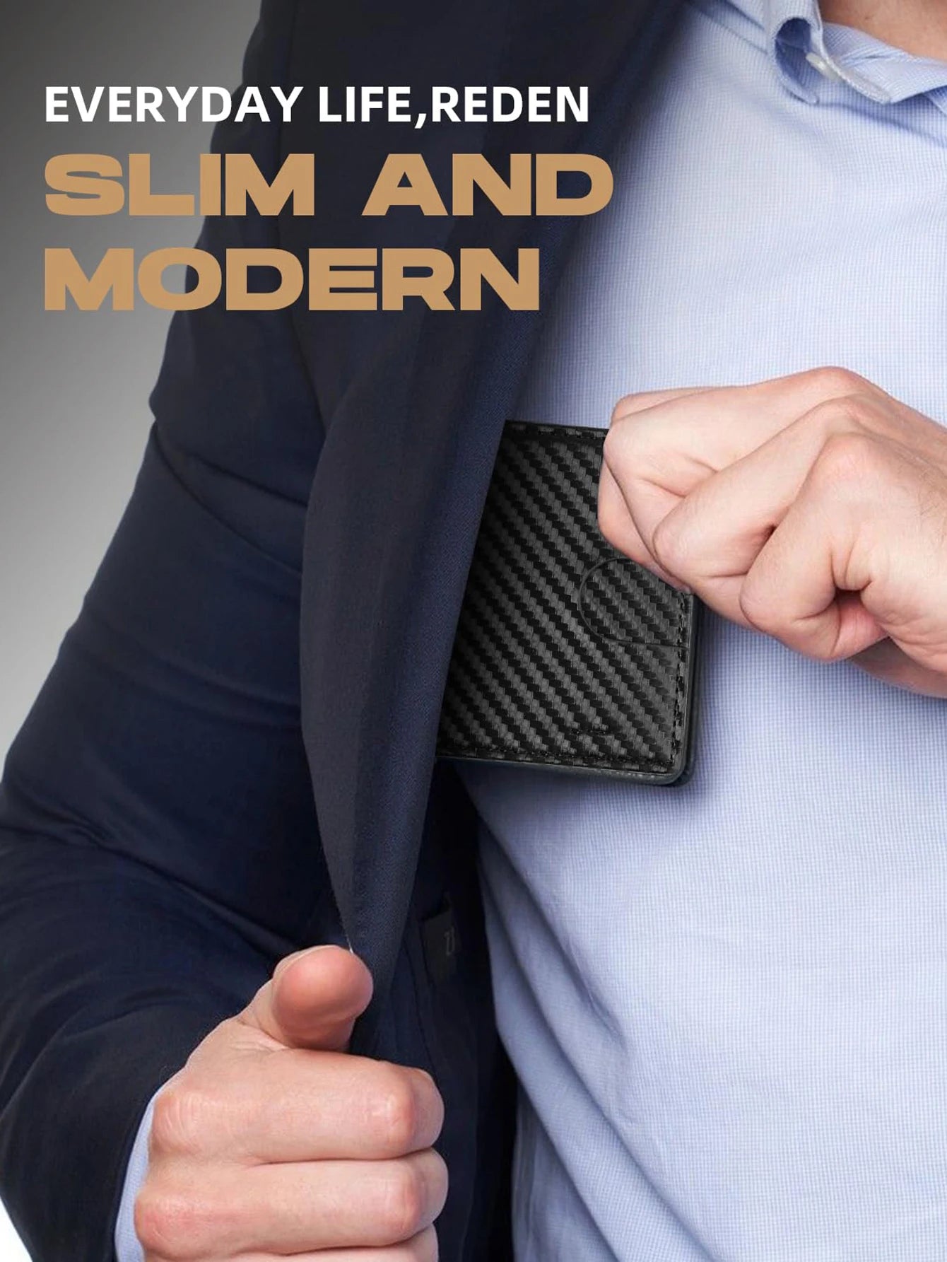 Minimalist men's wallet RFID anti-theft brush double fold cross front pocket portable card holder 12 card multifunctional wallet - Smarsty