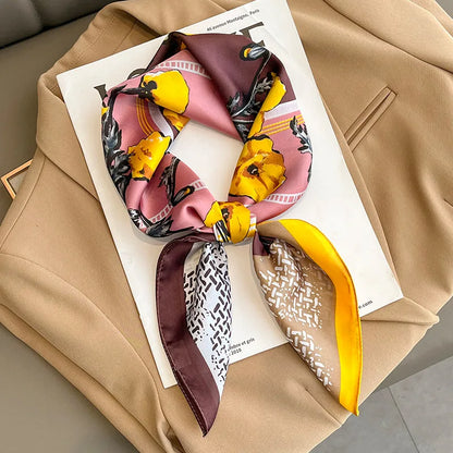 Satin Silk Square Scarf for Women Sun Protection - Smarsty