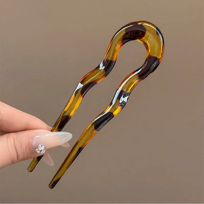 Fashion U-Shaped Tortoiseshell Hair Fork for Women - Smarsty
