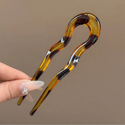 Fashion U-Shaped Tortoiseshell Hair Fork for Women - Smarsty