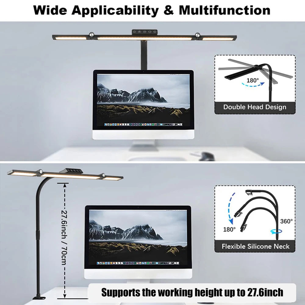 LED Desk Lamp with Stepless Dimming and Adjustable Brightness - Smarsty