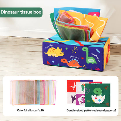 Fun Cartoon Unbreakable Cloth Book Ring Paper Tissue Box Toy by Smarsty