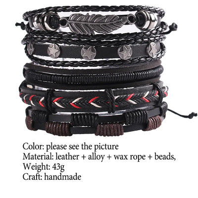 Viking Leather Bracelet For Men Adjustable Skull Design - Smarsty