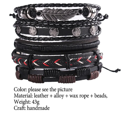 Viking Leather Bracelet For Men Adjustable Skull Design - Smarsty