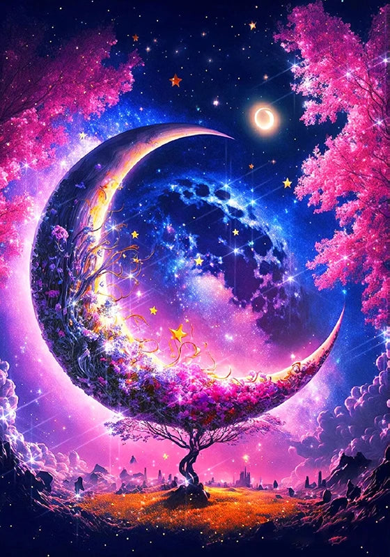 5D DIY Diamond Painting Moon Tree Landscape Home Decor - Smarsty