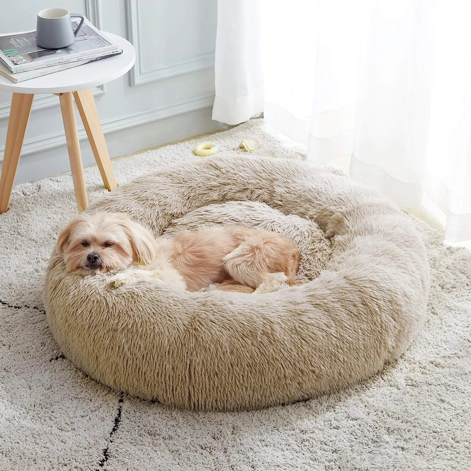 Warm Plush Cat Bed with Soft Cushion for Comfort - Smarsty