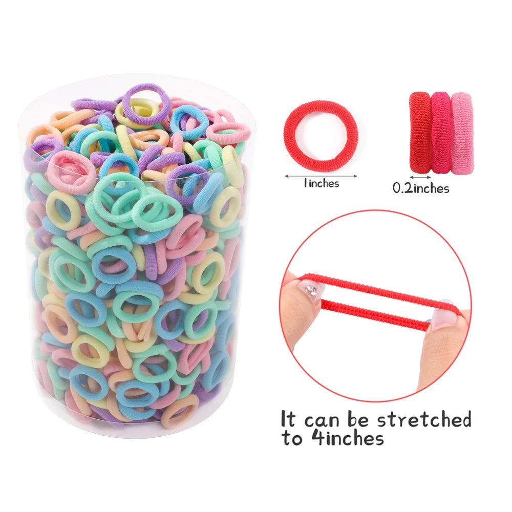 50PCS Colorful Nylon Hair Ties For Kids Gentle Hold - Smarsty