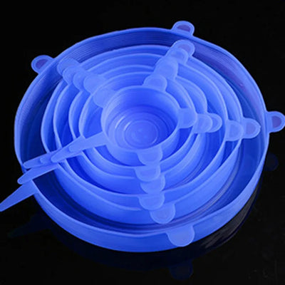 6 Pcs Silicone Cover Stretch Lids for Kitchen Microwave Food Covers Bowl Caps Elastic Silicone Lid Cap Universal Adaptable Lids by Smarsty