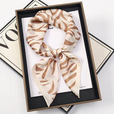 Bohemian Silk Square Scarf for Women Luxury Floral Print - Smarsty