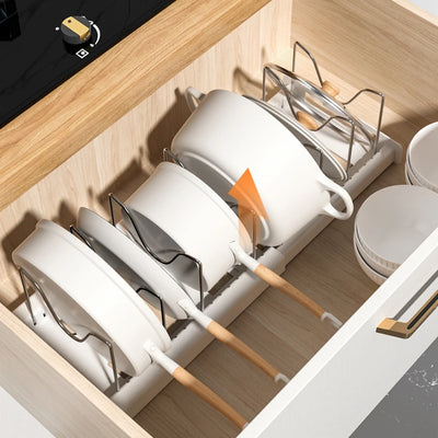 Kitchen utensil artifact pot storage rack Foldable kitchen utensil storage rack Kitchen pot lid storage rack by Smarsty