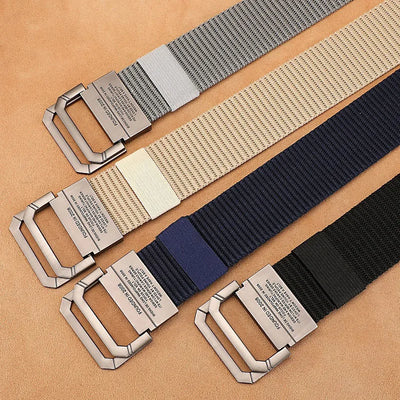 Men Canvas Tactical Belt Durable Military Nylon Strap - Smarsty
