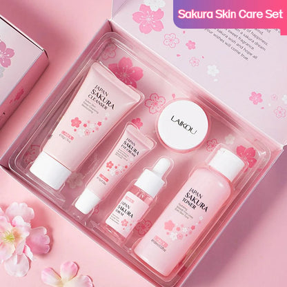 5/3pcs/Set Sakura Skin Care Sets Face Cream Serum Toner Facial Cleanser Sunscreen Eye Cream Gift Box Face Skin Care Set Product - Smarsty
