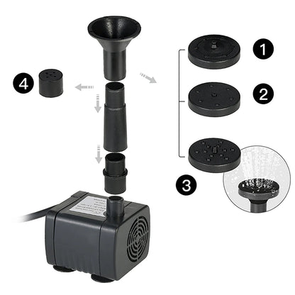 Solar Fountain Pump with Six Nozzles for Garden Decor - Smarsty