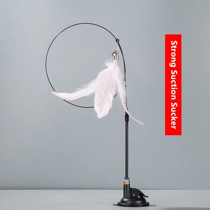 Interactive Cat Teaser Stick With Replaceable Feather - Smarsty
