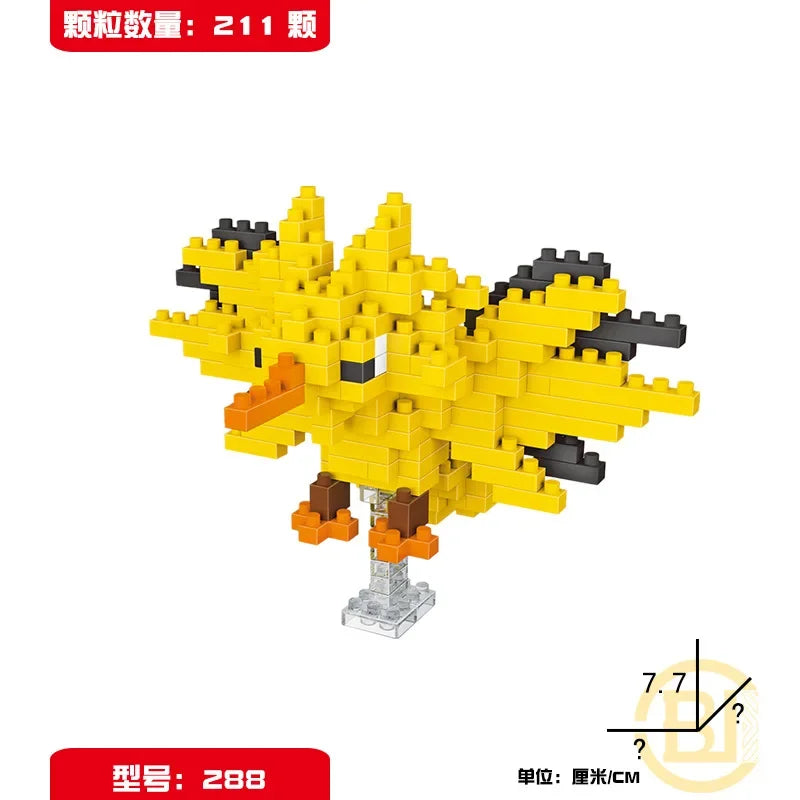 DIY Pokemon Blocks Small Cartoon Mini Building Block Pikachu Charizard Eevee Mewtwo Anime Assemble Action Model Dolls Toys by Smarsty