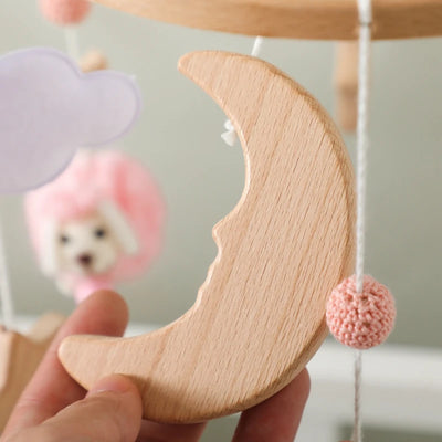 Baby Crib Mobile Bed Bell Rattle Toys Wooden Crochet Stars Pendant Bed Bell Toys Newborn Comfort Crib Bracket Hanging Toys Gifts by Smarsty
