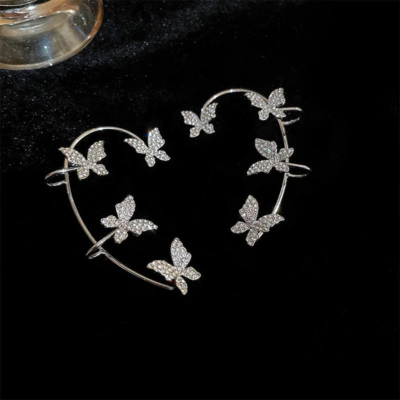 Luxury Crystal Butterfly Clip Earrings for Stylish Women - Smarsty