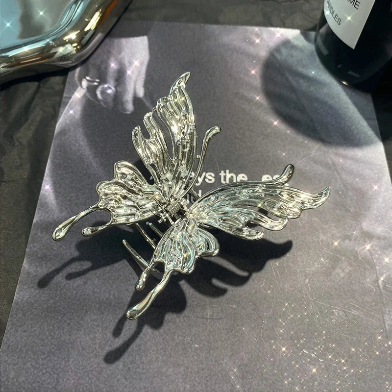 Large Hollow Butterfly Hair Claw Set Stylish Elegant Alloy - Smarsty