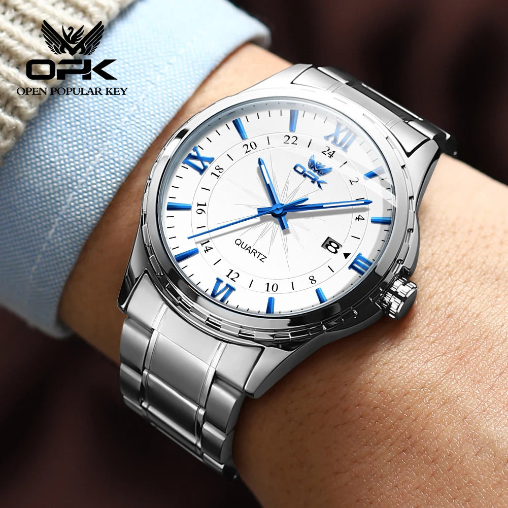 OPK Steel Belt Dual Calendar Men's Quartz Watch - Smarsty
