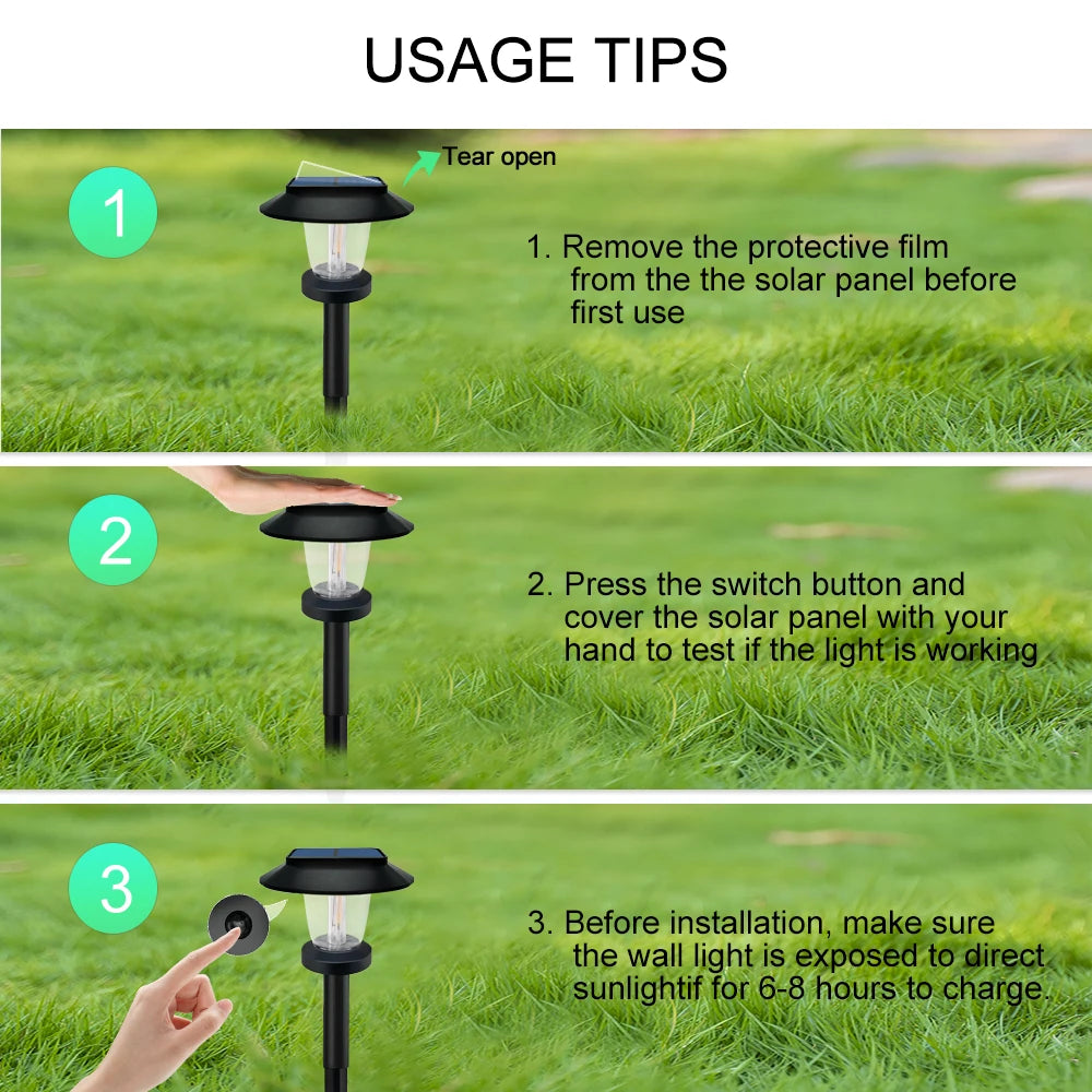 Solar Pathway Lights LED Waterproof for Garden Walkway - Smarsty