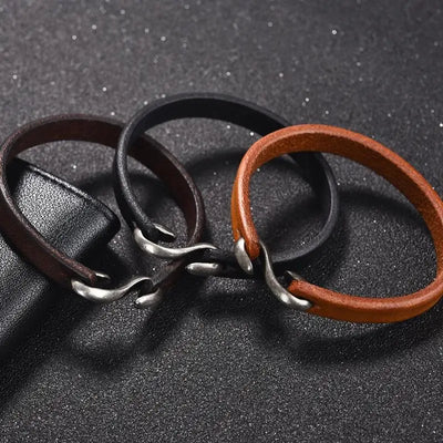 Vintage Genuine Leather Wrap Bracelet Durable Punk Wristband - Smarsty