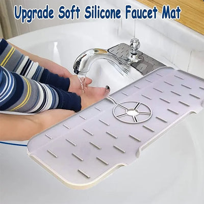 Kitchen Gadgets Silicone Faucet Absorbent Pad Shelf Sink Splash Catcher Countertop Protective Mat Bathroom Drain Mat Acceesories by Smarsty