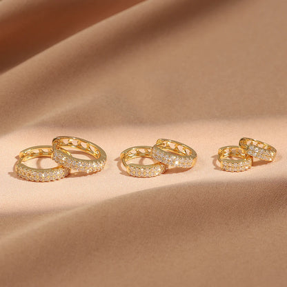 Shiny Zircon Huggie Earrings Tiny Cartilage Hoops Gift - Smarsty