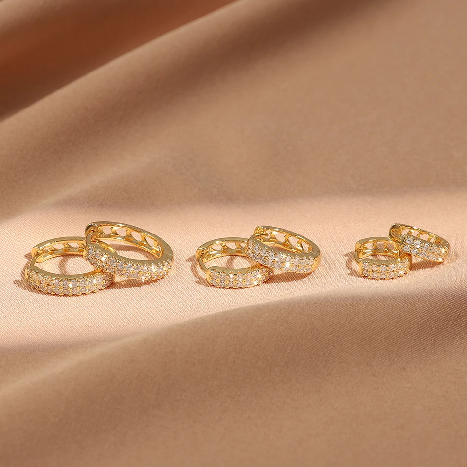 Shiny Zircon Huggie Earrings Tiny Cartilage Hoops Gift - Smarsty