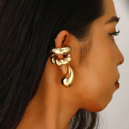 Trendy Vintage Geometric Clip Earrings for No Piercing Style - Smarsty
