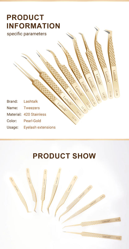 Precision Fiber Tip Eyelash Extension Tweezers with Diamond Grip - Smarsty