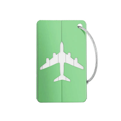 Aluminum Alloy Travel Luggage Tag Hanging Tag Suitcase Tag Plane With Name ID Cards Anti-lost Solid Color Travel Accessories - Smarsty